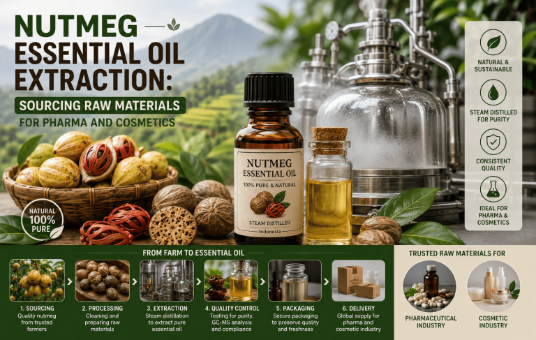 Nutmeg Essential Oil Extraction: Sourcing Raw Materials for Pharma and Cosmetics